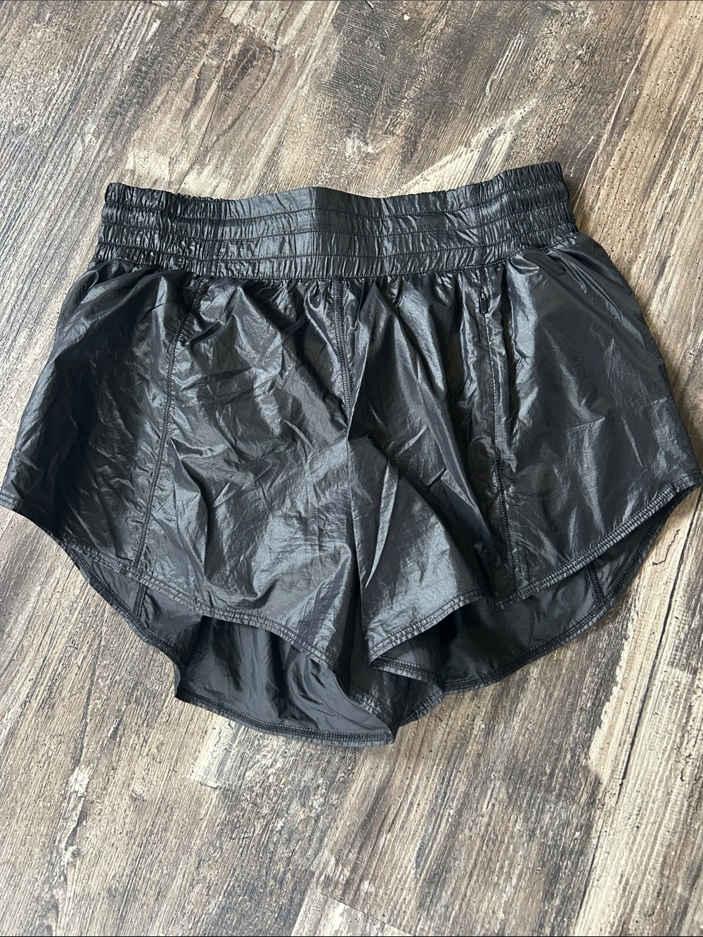 lululemon athletica Black Lightweight Running Shorts with Smocked Waistband